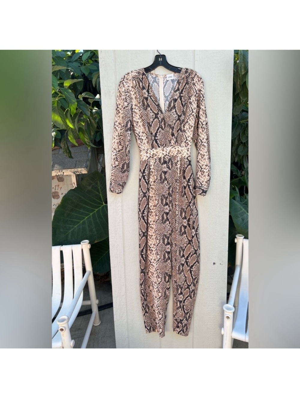 Lini stella snake print long sleeve jumpsuit - Picture 2 of 5